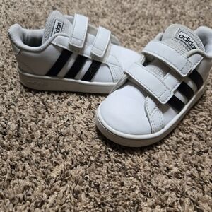 **Size 7**Adidas * White with Black Stripes*2 Velcro Straps***